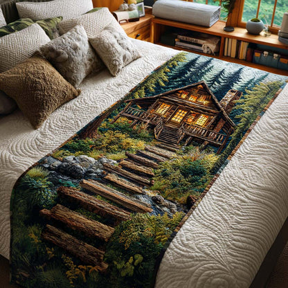 Rustic Cabin Trail Quilted Bed Runner NCU0NT8704