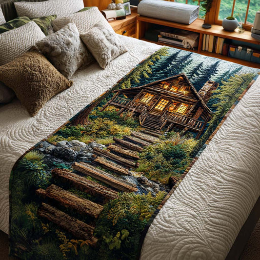 Rustic Cabin Trail Quilted Bed Runner NCU0NT8704