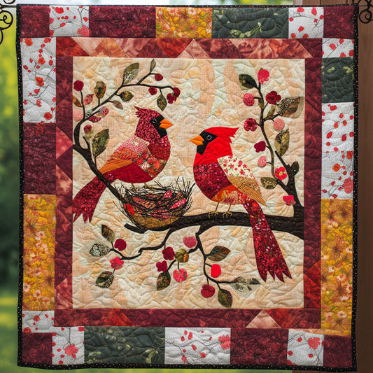 Rustic Cardinal Charm Quilted Blanket NCU0NT4968