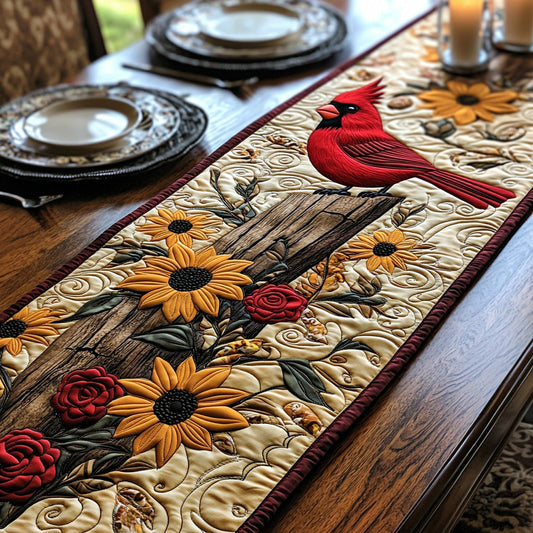 Rustic Cardinal Quilted Table Runner NCU0DV6783