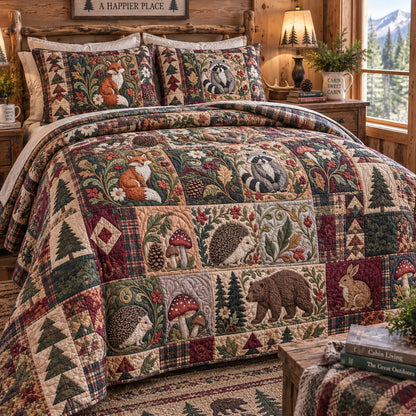 Rustic Caribou Hideaway 3-Piece Quilted Bedding Set NCU0PT12209