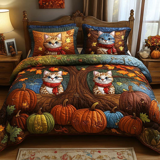 Rustic Cat Bliss 3-Piece Quilted Bedding Set NCU0NT8838