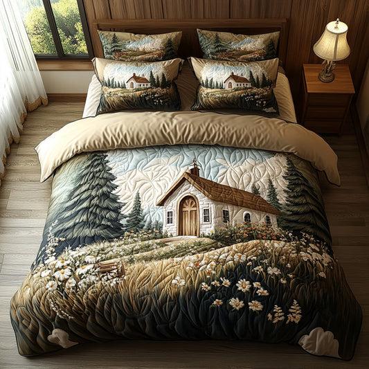 Rustic Chapel 3-Piece Quilted Bedding Set NCU0DV6561
