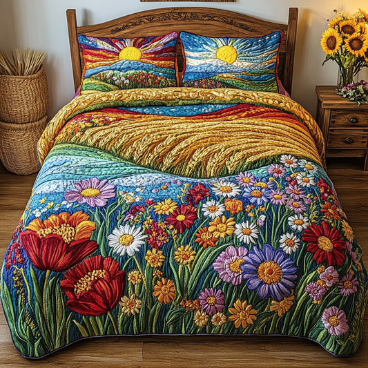 Rustic Charm 3-Piece Quilted Bedding Set NCU0VL1945