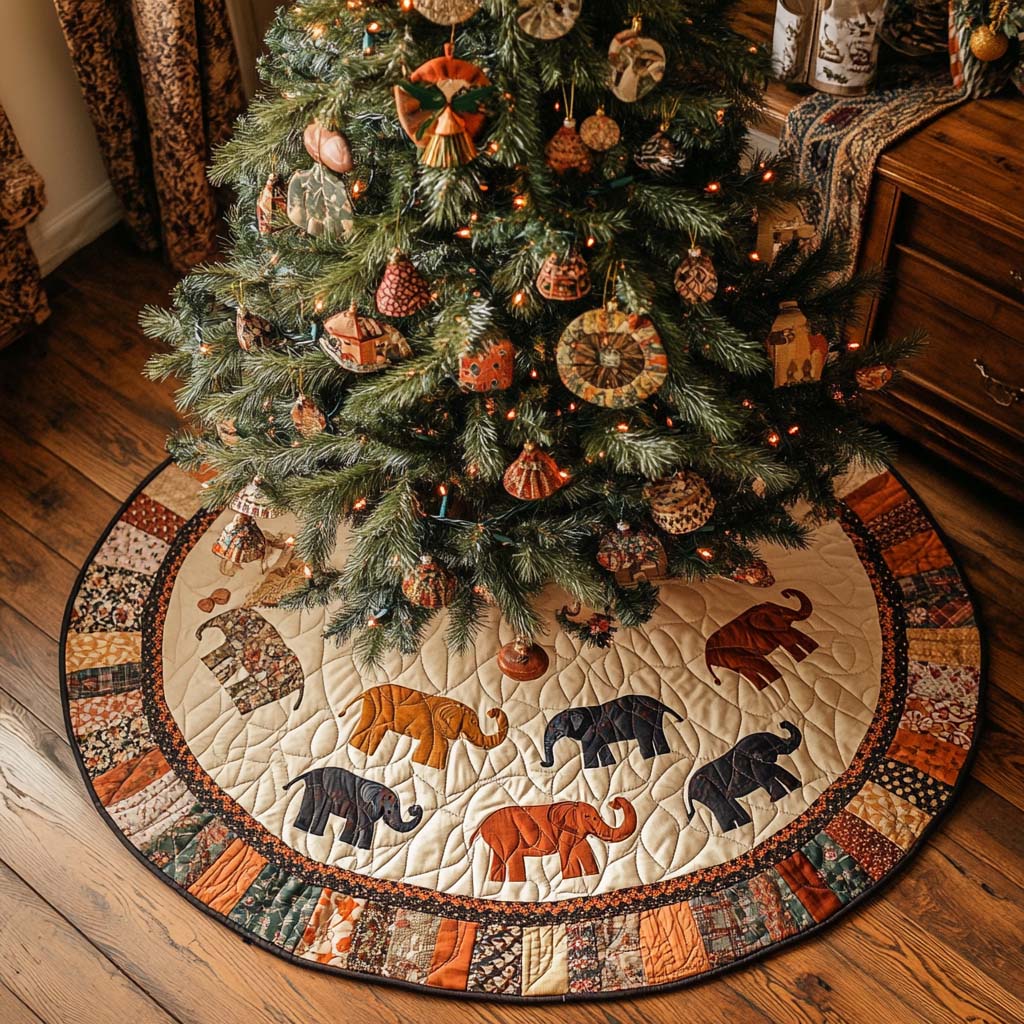 Rustic Charm Christmas Quilted Tree Skirt NCU0NT2236
