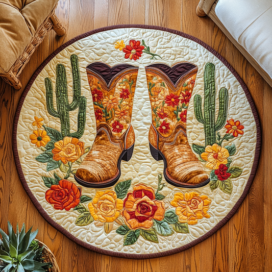 Rustic Charm Quilted Round Mat NCU0VH3250