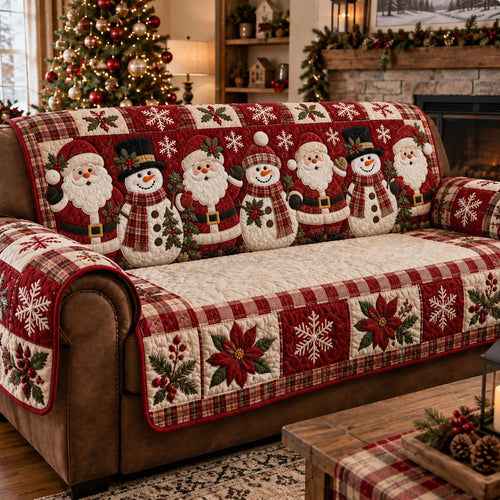 Rustic Christmas Memories Quilted Sofa Cover NCU0PT12189