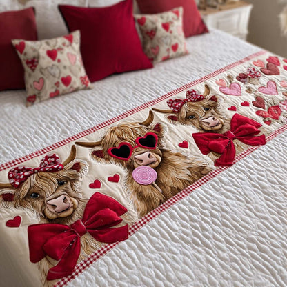 Rustic Cow Love Quilted Bed Runner NCU0NT11643