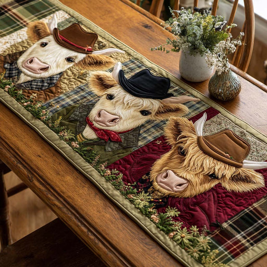 Rustic Cow Spirit Quilted Table Runner NCU0NT11633