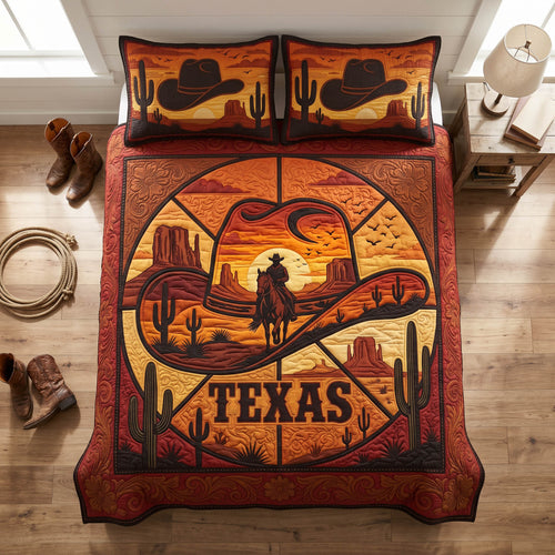 Rustic Cowboy 3-Piece Quilted Bedding Set NCU0TD2769