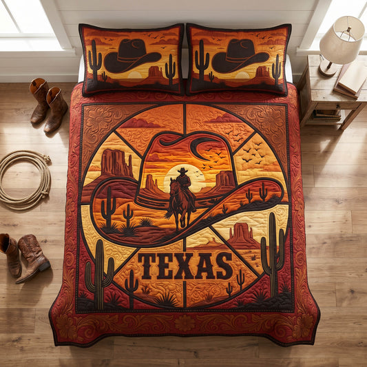 Rustic Cowboy 3-Piece Quilted Bedding Set NCU0TD2769