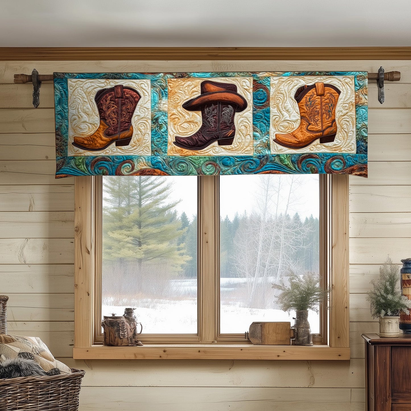 Rustic Cowboys Quilted Valance NCU0NT6676