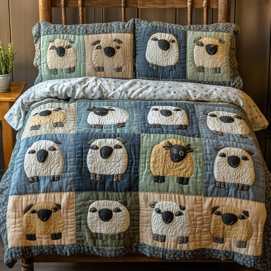 Rustic Cozy 3-Piece Quilted Bedding Set NCU0VH3330