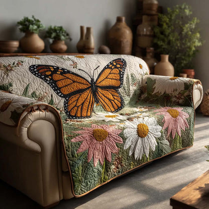 Rustic Daisy Quilted Sofa Cover NCU0HH1844
