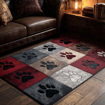 Rustic Dark Paw Area Rug NCU0XD2193