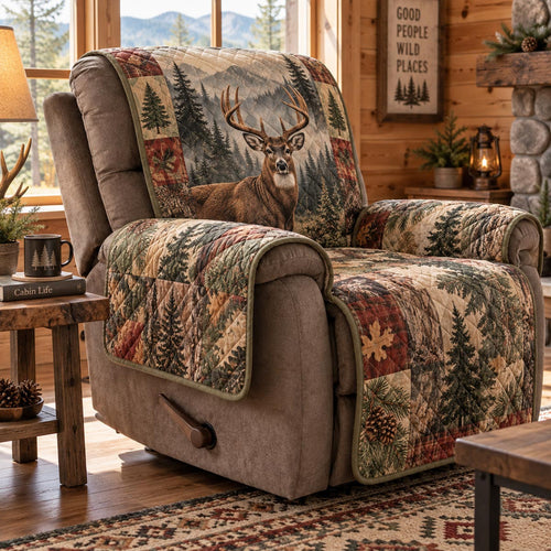 Rustic Deer Cabin Quilted Sofa Cover NCU0DV10195