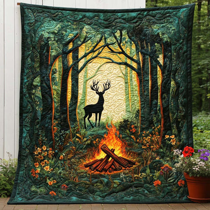 Rustic Deer Life Quilted Blanket NCU0NT8126