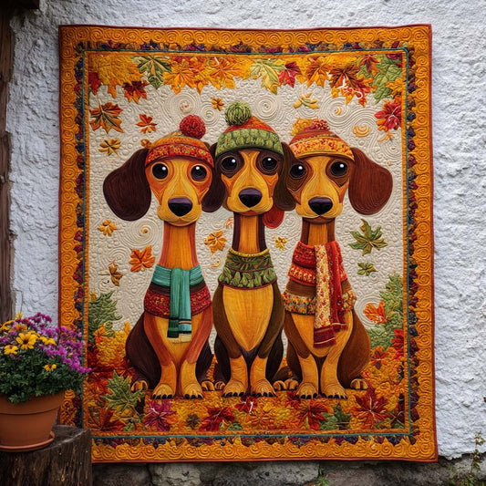 Rustic Doxie Mood Quilted Blanket NCU0NT9188