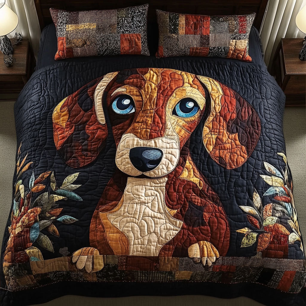Dachshund 3-Piece Quilted Bedding Set NCU0VT220
