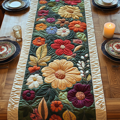 Rustic Elegance Quilted Table Runner NCU0VH3339