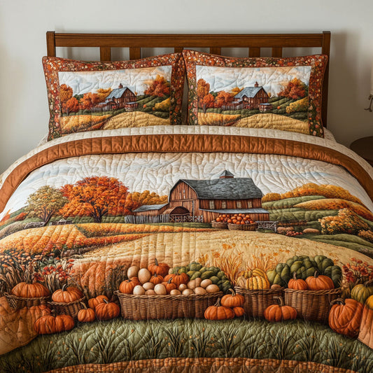 Rustic Fall 3-Piece Quilted Bedding Set NCU0PT7788