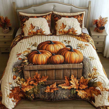 Rustic Fall Nest 3-Piece Quilted Bedding Set NCU0NT8771