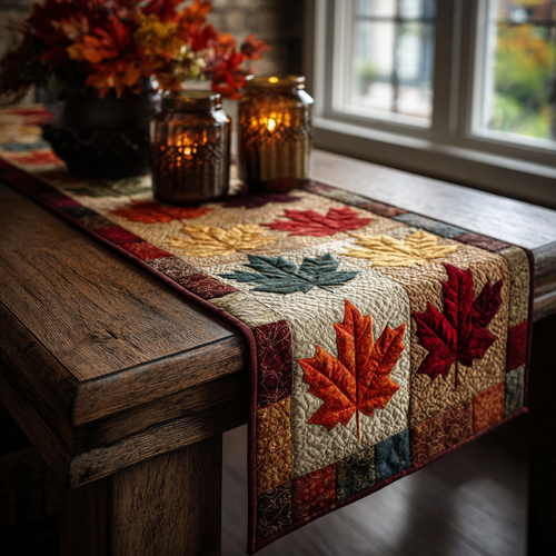 Rustic Fall Quilted Table Runner NCU0DK8676
