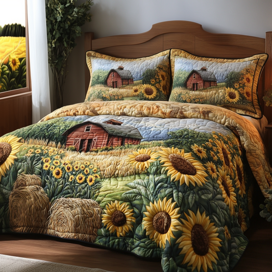 Rustic Farm 3-Piece Quilted Bedding Set NCU0VH4634