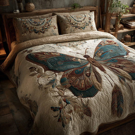 Rustic Flutter 3-Piece Quilted Bedding Set NCU0VL3176