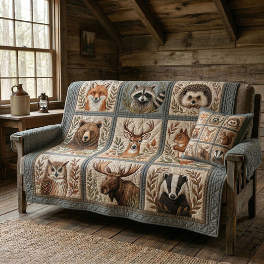 Rustic Forest Quilted Sofa Cover NCU0NT12560
