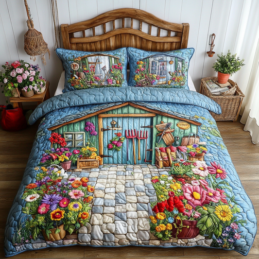 Rustic Garden 3-Piece Quilted Bedding Set NCU0VL2164