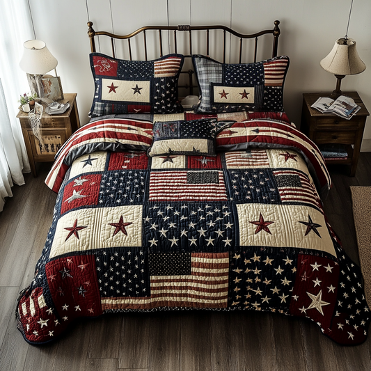 Rustic Glory 3-Piece Quilted Bedding Set NCU0VH5931