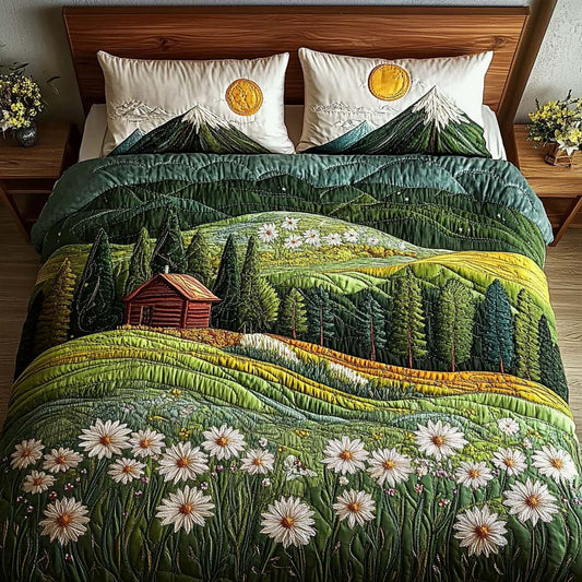 Rustic Glow 3-Piece Quilted Bedding Set NCU0NT7446