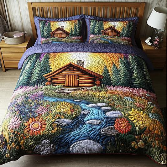 Rustic Glow 3-Piece Quilted Bedding Set NCU0VL2278