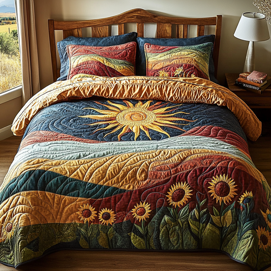 Rustic Glow 3-Piece Quilted Bedding Set NCU0DV4144