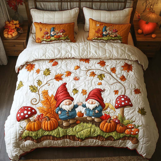 Rustic Gnome Whispers 3-Piece Quilted Bedding Set NCU0NT8370