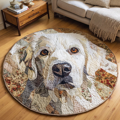 Rustic Great Pyrenees Quilted Round Mat NCU0HH319