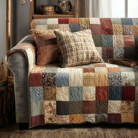 Rustic Harmony Quilted Sofa Cover NCU0NT12152
