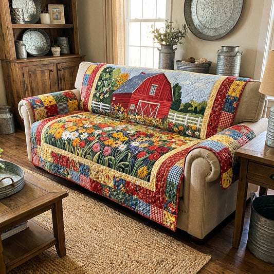 Rustic Harvest Quilted Sofa Cover NCU0DV9536