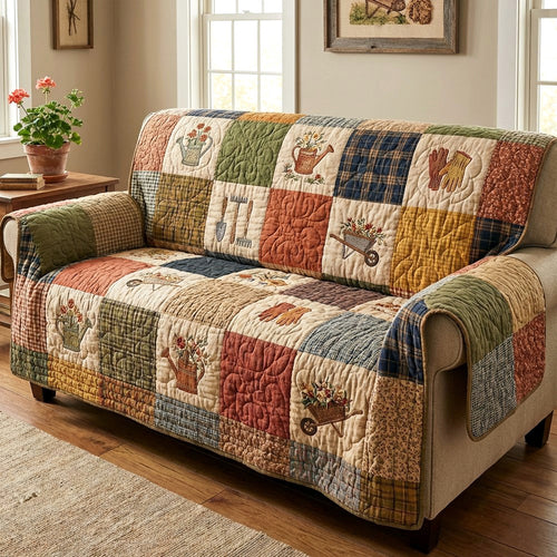 Rustic Harvest Quilted Sofa Cover NCU0TV1803