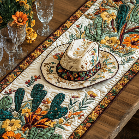 Rustic Hat Quilted Table Runner NCU0VH5220