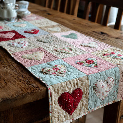 Rustic Heart Trail Quilted Table Runner NCU0TV1493