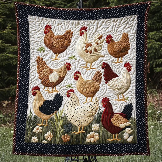 Rustic Hen Gathering Quilted Blanket NCU0NT4124