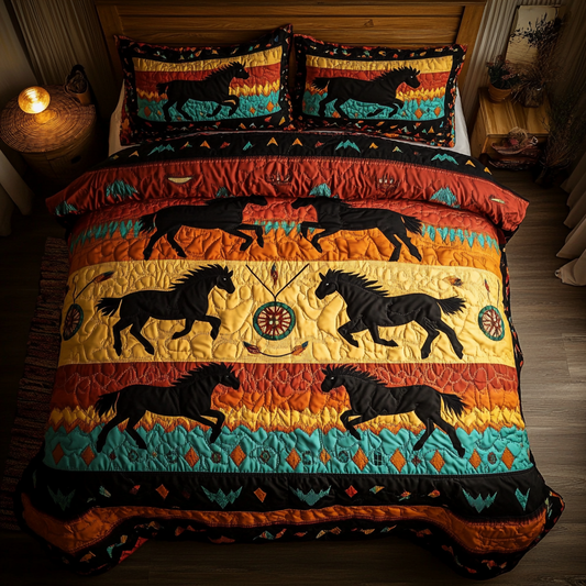 Rustic Herd 3-Piece Quilted Bedding Set NCU0VH2266