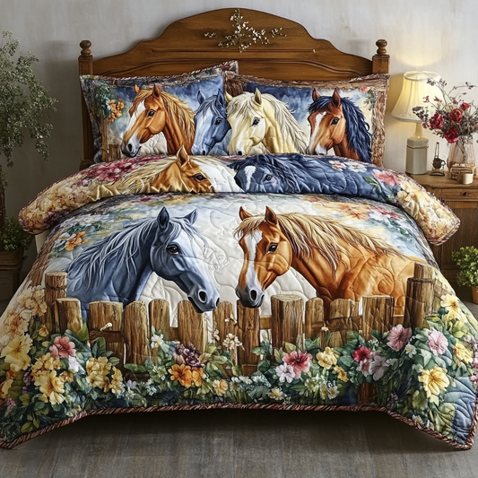 Rustic Herd 3-Piece Quilted Bedding Set NCU0VH5689