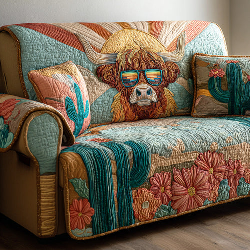Rustic Herd Quilted Sofa Cover NCU0TD1401