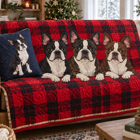 Rustic Holiday Paws Quilted Sofa Cover NCU0PT12118