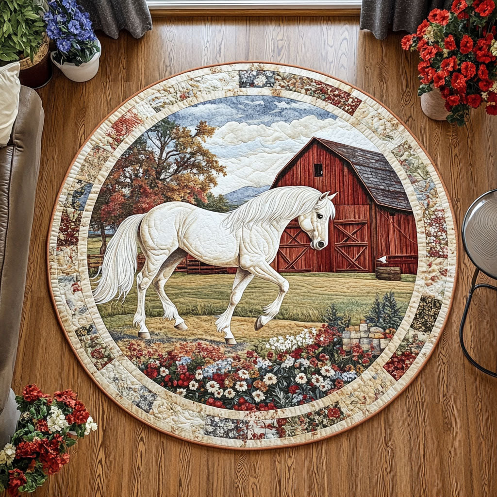 Rustic Hoofbeats Quilted Round Mat NCU0PT6619