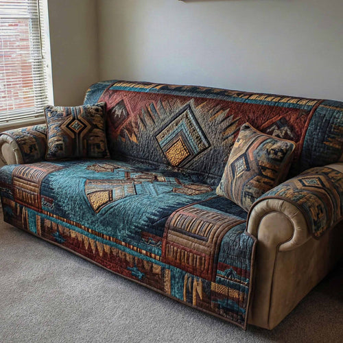 Rustic Horizon Quilted Sofa Cover NCU0XD2419