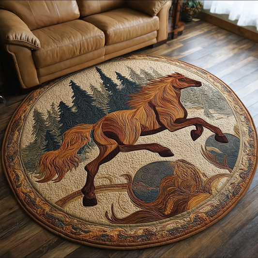 Rustic Horse Quilted Round Mat NCU0VH5747